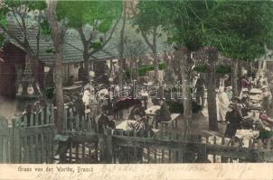 Brassó, Kronstadt, Brasov; Étterem kerthelyisége, kiadja M. Klees / restaurant, garden (Rb)