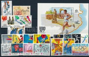 1983-1996 Olympcis 7 stamps + 12 sets + 1 block  + block of 20, 1983-1996 Olimpiai kis tétet: 7 klf önálló érték + 12 klf sor + 1 blokk + 20-as tömb  3 stecklapon