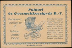 cca 1920-1930 Faipari és Gyermekkocsigyár Rt. reklámlapja