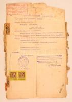 1923 Bp., Orosz nyelvű irbiti házassági anyakönyvi bejegyzés hiteles magyar fordítása, okmánybélyege...