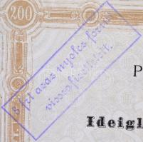 Budapest / Pest 1872. "Pesti Építő-Társaság" ideiglenes részvény 200Ft értékében, szelvény...