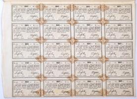 Budapest / Pest 1872. "Pesti Építő-Társaság" ideiglenes részvény 200Ft értékében, szelvény...