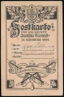 1898 Hamburg, "Festkarte für das neunte Deutsche Turnfest" - belépőjegy