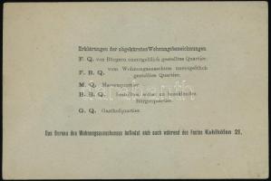 1898 Hamburg, IX. Deutsches Turnfest in Hamburg, Wohnungskarte(szállásigazolás)