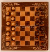 Sakk készlet, hiánytalan, jó állapotban, 44×44 cm