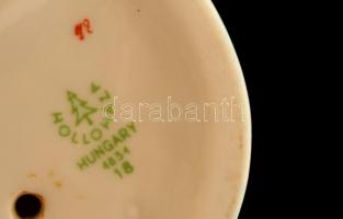 Hollóházi korsós lány, kézzel festett, jelzett, hibátlan, m:27 cm