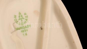 Hollóházi lány párnával, kézzel festett, jelzett, hibátlan, m:27 cm