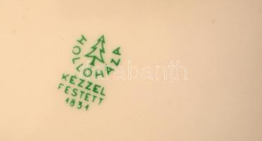 Hollóházi BSE palack, kézzel festett, jelzett, hibátlan, m:26 cm