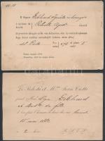 1882 2 db, magyar személyeknek címzett vacsora- illetve szállásmeghívás, olasz/magyar, illetve francia nyelven, az egyik Fiuméből