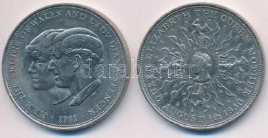 Nagy Britannia 1980. 25p Cu-Ni "II. Erzsébet / Az anyakirálynő 80. születésnapja" + 1981. ...