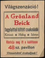 "A Grönland Brick" fagylalttal töltött csokoládé, szórólap