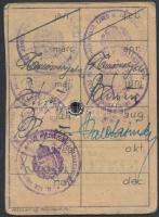 1944 Állandó kintlakásra jogosító fényképes igazolvány