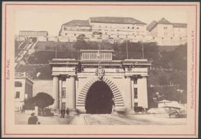 cca 1890 Budapest, Alagút és a Budavári sikló. Keményhátú fotó Zograf & Zinsler pesti műterméből, 11×16 cm