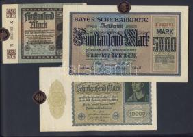 Német Birodalom/Weimari Köztársaság 1920-as évek 100klf bankjegy, sok szükségpénzzel + bélyegek + él...