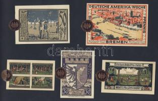 Német Birodalom/Weimari Köztársaság 1920-as évek 100klf bankjegy, sok szükségpénzzel + bélyegek + él...