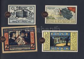 Német Birodalom/Weimari Köztársaság 1920-as évek 100klf bankjegy, sok szükségpénzzel + bélyegek + él...