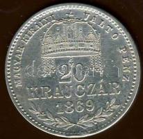 1869. GY.F. 20kr Ag T:2/2- pici ph