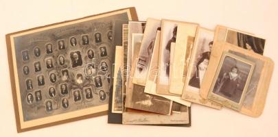 cca 1880-1900 Fotó hagyaték tétel, kb 20 db vegyes méretű fotó és fotólap