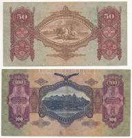 1930-1941. 10P + 20P + 50P + 100P hamis "Kerületi Pártvezető Kőszeg" felülbélyegzéssel (fa...