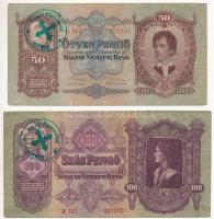 1930. 100P + 1932. 50P + 1936. 10P + 1941. 20P mindegyik hamis "Városi Pártvezető Sopron" ...