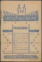 1937 A Szegedi Szabadtéri Játékok programja, műsorfüzet reklámokkal