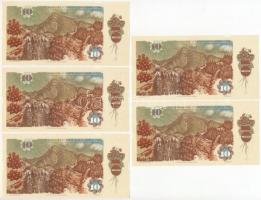 Csehszlovákia 1986. 10K (5x) sorszámkövetők T:I
Czechoslovakia 1986. 10 Korun (5x) sequential seria...