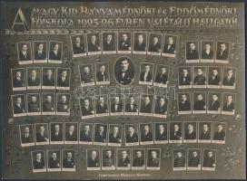 1926 A magyar királyi bányamérnöki és erdőmérnöki főiskola valétáló hallgatói, tablókép, Lobenwein H...