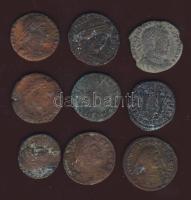 Római Császárság 9db kisbronz T:3,4