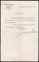 1937 Bp., Az "Uj Nemzedék" Szerkesztőségének fejléces levélpapírjára írt levél