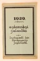 1929 Az 1929. évi egészségi jelentés a budapesti kir. törvényszéki fogházról, 8p