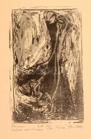 Váczi András(1967-): Gecser Lujza emlékére. Linó, papír, jelzett, 19x12 cm; Portré. Rézkarc, papír, ...