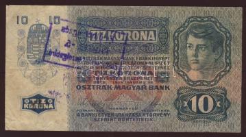 1915. 10K "Zsombolyai főszolgabíró..." ellenbélyegzővel T:II-
