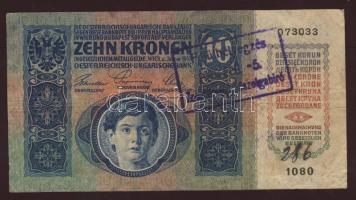 1915. 10K "Zsombolyai főszolgabíró..." ellenbélyegzővel T:II-