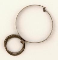 Ezüst (Ag) karkötő, jelzett, d: 7 cm, nettó: 24,8 g