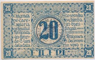 Románia / Temesvár 1919. 20f román felülbélyegzéssel T:III
Romania / Timisoara 1919. 20 Fileri with...