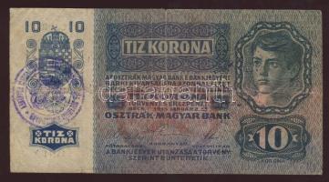 1915. 10K "Bács-Topolyai.." ellenbélyegzővel T:III