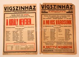 1945 2 db Vígszínházi plakát (a Rádius épületében játszó színházzal) 30x44 cm
