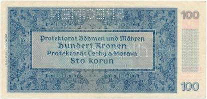 Német 3. Birodalom / Cseh-Morva Protektorátus 1940. 100K "SPECIMEN" perforációval T:I- sar...