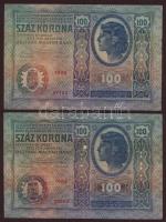 1912. 100K (2x)2 klf szerb ellenbélyegzővel T:II