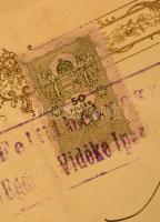 1941 Egri Ipartestület által kiadott lakatos segédlevél, aláírásokkal, pecsétekkel, 50 filléres okmá...