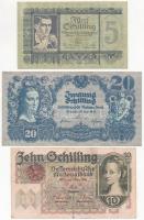 Ausztria 1945. 5Sch + 20Sch + 1946. 10Sch T:III Austria 1945. 5 Schilling + 20 Schilling + 1946. 10 Schilling C:F