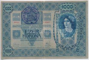 1902. 1000K hamis "Mohács Város Pénztári Hivatala 1919" felülbélyegzéssel (fake oveprint) T:III kis szakadás