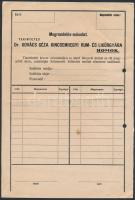 Dr. Kovács Géza Kincsemhegyi Rum és Likőrgyárának számlája Csipes József cégének Túrkevére, 2f okmán...