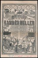 1883 Budapest, Országút, Károly kaszárnya, Kann és Heller szerszám-, malomszerek és szerszámgépek üzlete. Díszes számla 1 kr okmánybélyeggel