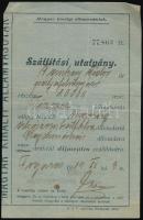 1919 MÁV szállítási utalvány, Alsószombatfalva Hajdúnánás között, kiállítva Fogarason, 15x10 cm
