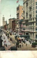 New York, Upper Broadway, trams, automobiles (EK)