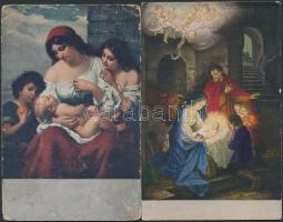 50 db RÉGI művészlap, vegyes minőség / 50 old art postcards, mixed quality