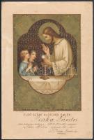 1926 Díszes első áldozói emléklap, Pécs, kisebb szakadással, folttal, 27.5x18.5 cm.