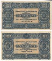 1923. 1000K "T.W." jelöléssel, nyomdahely nélkül (2x) T:III,III- Adamo K37