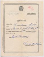 1952-1955. "Békekölcsön Igazolás" (3x), harmadik, negyedik és hatodik, mindhárom felülbélyegzett + 1949. "5 éves tervkölcsön" igazolás 600Ft névértékű kötvény jegyzéséről, bélyegzéssel T:III